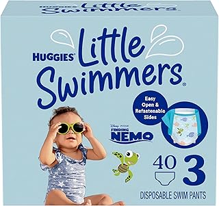 Little Swimmers Disposable Swim Diapers, Size 3 (16-26 lbs), 40 Ct (2 packs of 20), Packaging May Vary