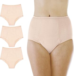 Women's Maximum Absorbency Incontinence Panties for Bladder Control - Washable, Reusable, Leak Proof Underwear for Women 600 ml - (Pack of 3) (Beige) (3X) (Fits Hip: 49-51")
