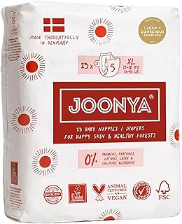 Sponsored Ad - Baby Diapers, Size 5 XL (26-40 lb) - 1 Bag of 23 - New Range - NonToxic, Eco-Friendly, Ultra Slim, Overnight Use - Made in Denmark