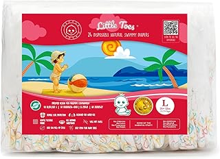 Little Toes Natural Disposable Swimmy Baby Diapers, Size 5 Large (Pack of 24)