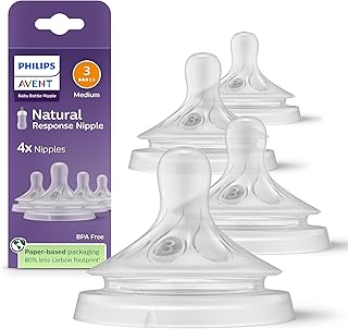 Philips Avent Natural Response Nipples, Medium Flow (Flow 3), 4-Pack, SCY963/44