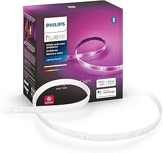 Indoor 6-Foot Smart LED Light Strip Plus Base Kit - Color-Changing Single Color Effect - 1 Pack - Control with Hue App - Works with Alexa, Google Assistant and Apple HomeKit