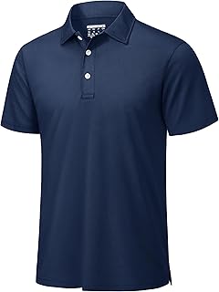 Mens Polo Shirt Short Sleeve Tactical Performance Collared Work Golf Shirts Dry Fit Pique Polos for Summer