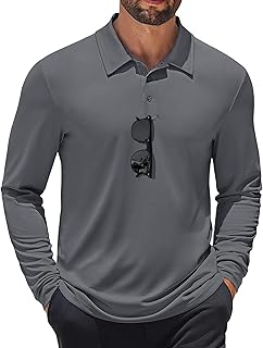 Sponsored Ad - Men's Long Sleeve Polo Shirts Quick Dry Moisture Wicking Lightweight Golf Shirts Casual Collared Shirt