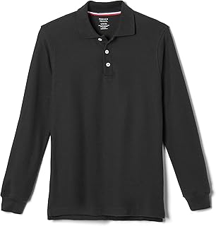 Pique Polo School Uniform Shirt with Long Sleeves for Boys and Girls
