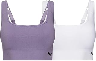 Sports Bra for Women Lightweight, Seamless Bras with Stretch Fit, 2-Pack