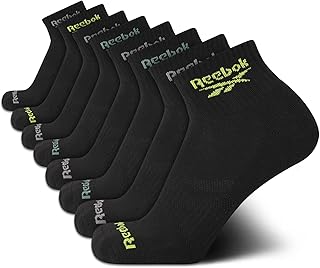 Mens Quarter Socks - 8 Pack Performance Arch Support Socks - Cushioned Athletic Socks for Men (Shoe Size: 6-12.5)