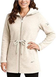 Womens Fleece Jacket - Lightweight Fleece Jacket Women Sherpa Lined Long Hooded Zip Up Womens Sweaters with Pockets