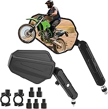Sponsored Ad - Adventure Motorcycle Mirrors, VOUTRAK Universal Convex Rear View Mirror, M8 M10 Bolt & 7/8" Handlebar Mount, Foldable, Ball Joint, 360° Adjustable, Anti-Vibration for Dirt Bike, ATV, Sc