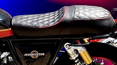 Royal Enfield Interceptor 650 Cafe Racer Style Complete Seat Assembly (Black With Red Piping)
