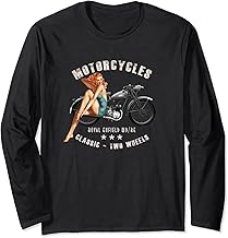 Pin up Girls Royal Enfield WDRE Vintage Motorcycle WW2 Long Sleeve T-Shirt