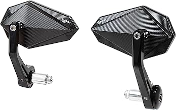 CNC Aluminum Alloy Cafe Racer Black Motorcycle Bar End Mirrors Side 22MM 7/8" Inch Handlebar Mirror Universal Rear View For M8/M6 Standard Super Sport Naked Street Bike Cruiser Scooter Minimoto