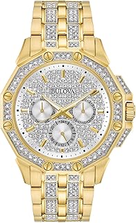 Men's Crystal Octava Chronograph Quartz Watch, Pave Crystal Dial