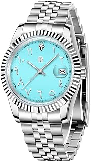 Sponsored Ad - Men's Watches 39mm Automatic Stainless Steel Mechanical Wrist Watch for Men, Arabic Numerals Dial, Screw-in Crown, Auto Date