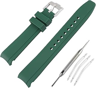 Men's Rubber Strap Replacement for 20mm Rolex Yacht-Master Daytona GMT-Master Oyster Submariner Ladies outdoor work waterproof silicone watch band wrist strap buckle