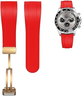 Sponsored Ad - 22mm Curved End Rubber Watchband for Rolex Submariner DAYTONA GMT Yacht-Master Silicone Strap Black Watch Band Sports Bracelet