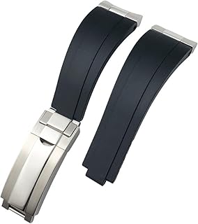 Sponsored Ad - Metal Curved End Link Endlink Rubber Watchband 20mm 21mm Fit for Rolex Submariner Datejust Daytona GMT OYSTERFLEX Silicone Strap