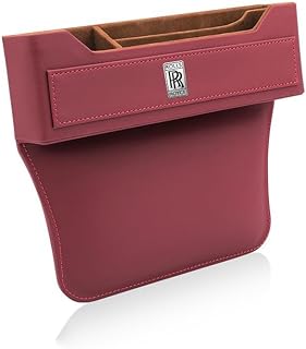 Car Seat Storage Box for Rolls-Royce Phantom Ghost Cullinan Wraith Dawn Series Car Seat Gap Organizer Seat Side Bag Reserved Charging Cable Hole Car Accessories,Red