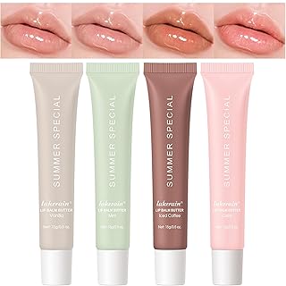 Glossy Butter Lip Balm Set, Instant Moisture and Hydration, Long-lasting Hydrating Non-Sticky Lip Gloss, Care and Soften Dry Lips , 4 Pcs