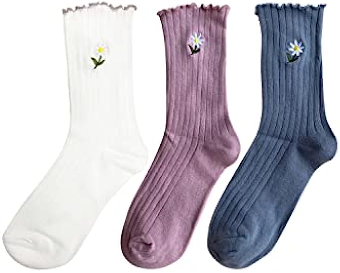 Doitall Womens Ruffle Slouch Crew Socks 3 Pairs